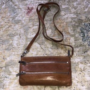 Camel Leather Hobo Purse - Wristlet/ Over Shoulder